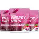 VitalMintz Energy Caffeine | B-Vitamins & L-Theanine | Sugar-Free Raspberry | 300 Count